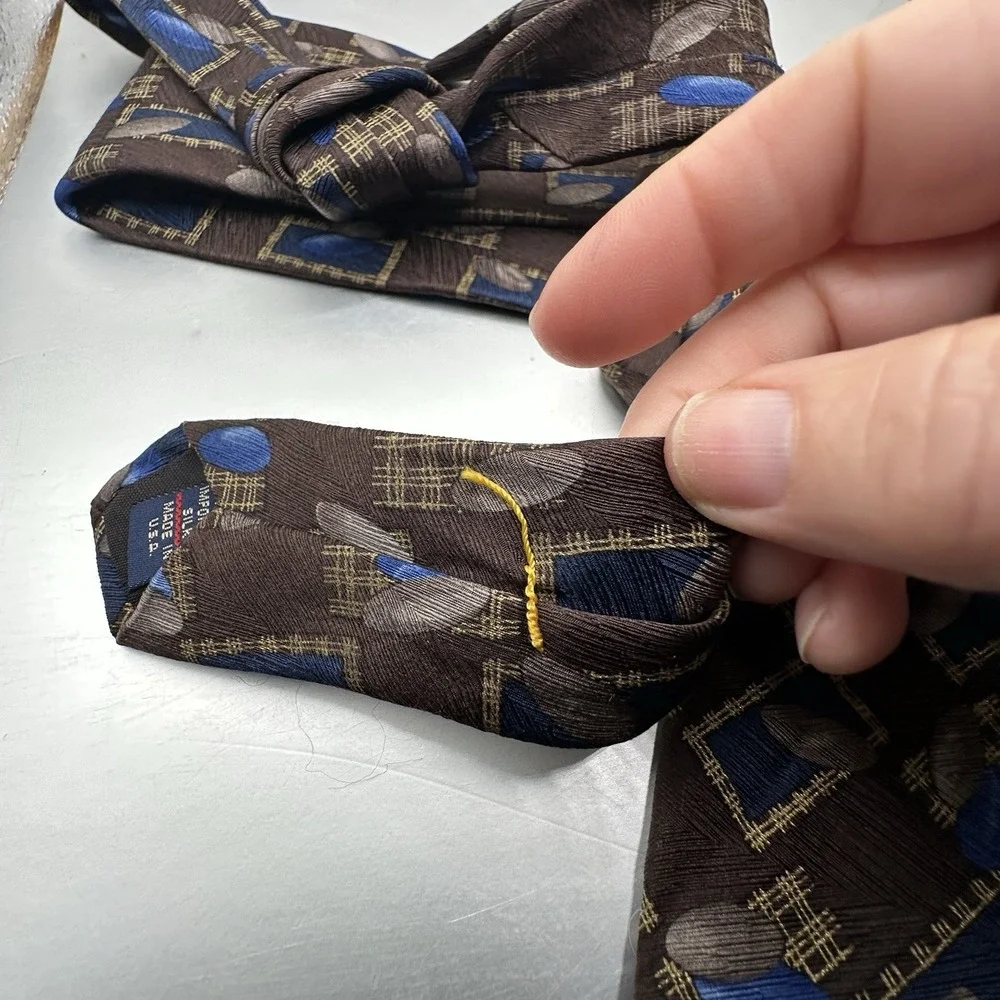 Vintage‎ Simonenti Robert Tie Geometric Pattern 100% Silk